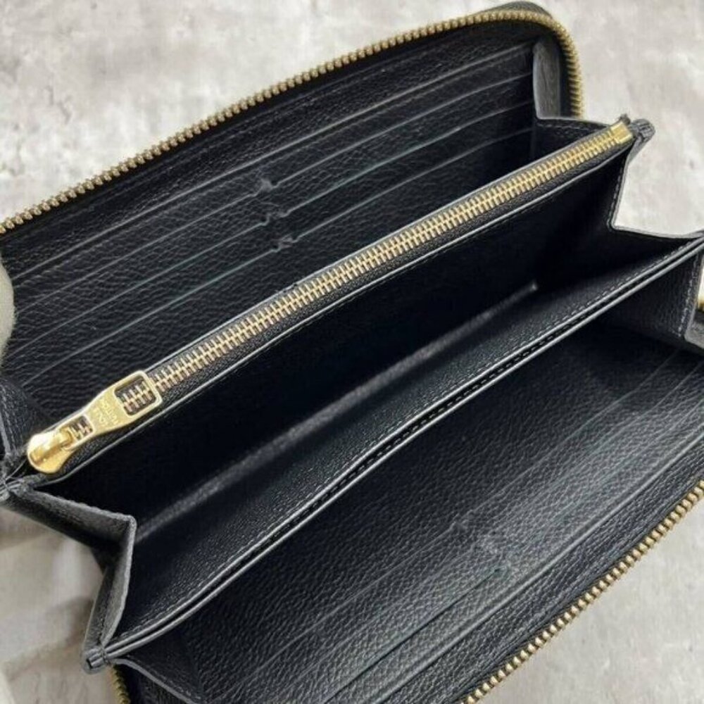 Authentic Louis Vuitton Monogram Empreinte Leather Zippy Long Wallet Black LV - Picture 7 of 10